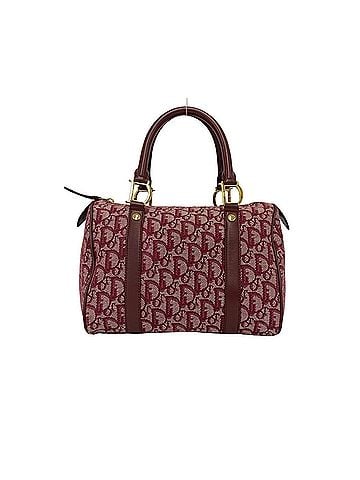 Christian Dior Christian Dior Trotter Pattern Canvas Leather Genuine Handbag Mini Boston Bag Bordeaux 23-10 (view 1)