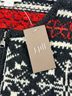 J.Jill Fair Isle Floral Black Red White Wool Cardigan Size M - photo 8