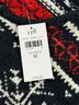 J.Jill Fair Isle Floral Black Red White Wool Cardigan Size M - photo 3