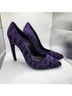 Schutz 100% Leather Purple Heels Size 8 - photo 5