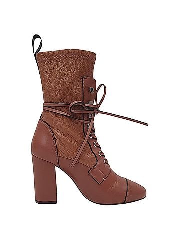 Stuart Weitzman Stuart Weitzman Veruka Lace-Up Ankle Boots in Rose Pink Leather (view 1)