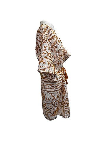Zimmermann Zimmermann Broderie Anglaise Mini Dress in Mustard Yellow Cotton (view 2)