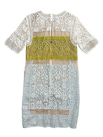 Rebecca Taylor Color Block Lace Shift Dress Casual Dress (view 2)