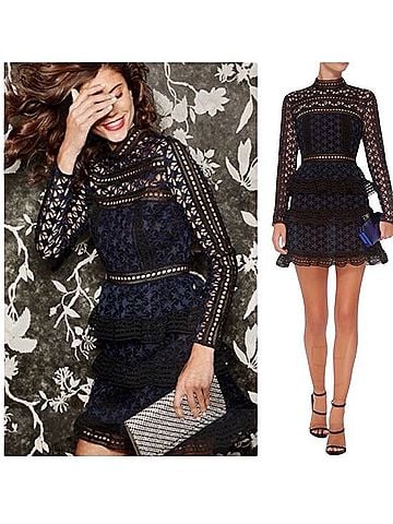 Self-Portrait High Neck Star Lace Cocktail Dress (view 1)