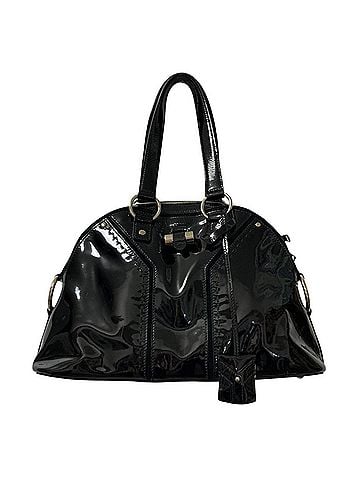 Yves Saint Laurent Yves Saint Laurent Muse Y-Line Patent Leather Handbag 156465 Black Women's (view 1)