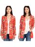 Johnny Was 100% Cupramonium 70% Cotton 30% Silk Floral Red Pink Blazer Size L - photo 1