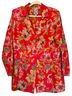 Johnny Was 100% Cupramonium 70% Cotton 30% Silk Floral Red Pink Blazer Size L - photo 2