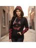 Boutique 9 Plaid Black Red Pullover Hoodie Size XL - photo 5