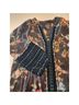 Johnny Was 100% Rayon 100% Polyester Floral Black Blue 3/4 Sleeve Blouse Size S - photo 9