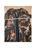 Johnny Was 100% Rayon 100% Polyester Floral Black Blue 3/4 Sleeve Blouse Size S - photo 6