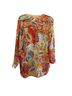 Soft Surroundings 100% Polyester Paisley Red Yellow Green Button-Down Shirt Size M - photo 2