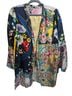 Johnny Was 100% Silk Floral Multi Color 3/4 Sleeve Button-Down Shirt Size M - photo 1