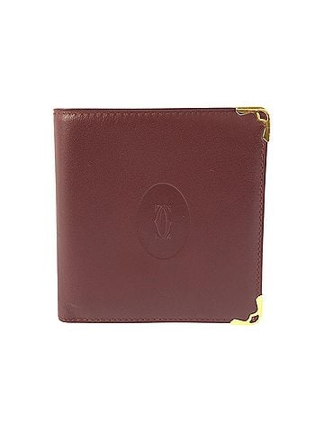 Cartier CARTIER Cartier Must Line Bordeaux Wine Red Gold Hardware Leather Folding Wallet Compact for Men (view 1)