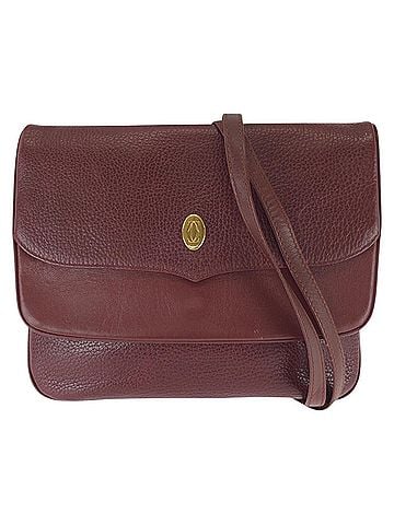 Cartier CARTIER Cartier Must Line Wine Red Bordeaux Gold Hardware Leather Shoulder Bag for Women (view 1)