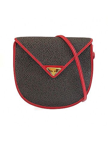 Yves Saint Laurent YVES SAINT LAURENT Vintage YSL Red Gray Gold Hardware Leather Shoulder Bag Pouch for Women (view 1)