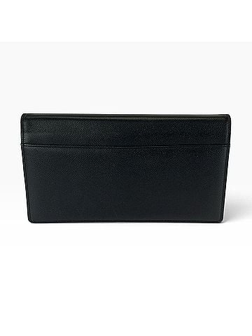 Yves Saint Laurent YVES SAINT LAURENT Black Leather Clutch Bag with Gold Hardware for Men (view 2)