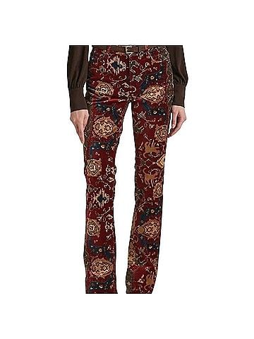 Lauren by Ralph Lauren Velvet Paisley Print High Rise Boot-Cut Velour Pants (view 1)