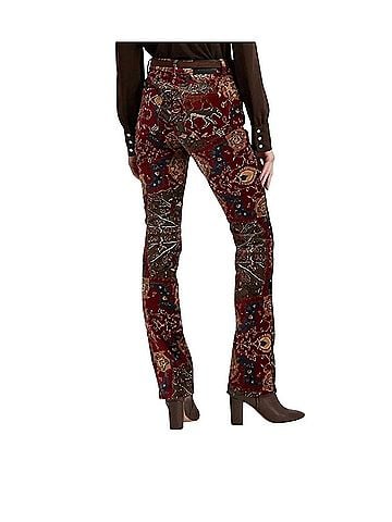 Lauren by Ralph Lauren Velvet Paisley Print High Rise Boot-Cut Velour Pants (view 2)