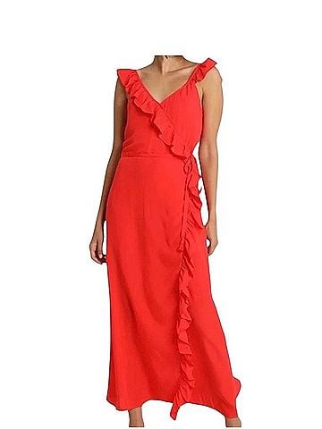 Madewell Ruffled Wrap Maxi Dress Casual Dress (view 1)
