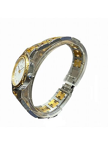 Hermès Hermes Clipper watch, total weight 36.6g, stainless steel, quartz movement, white dial. (view 2)