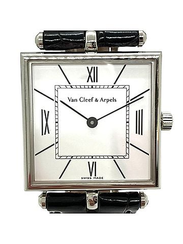 Van Cleef & Arpels Van Cleef &amp; Arpels Classic Watch, Stainless Steel, Genuine Leather Strap, Quartz Movement, Silver Dial, 503342 (view 1)