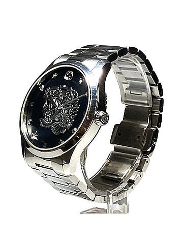 Gucci Gucci G-Timeless watch, total weight 99g, stainless steel, quartz movement, black dial, 126.4 (view 2)
