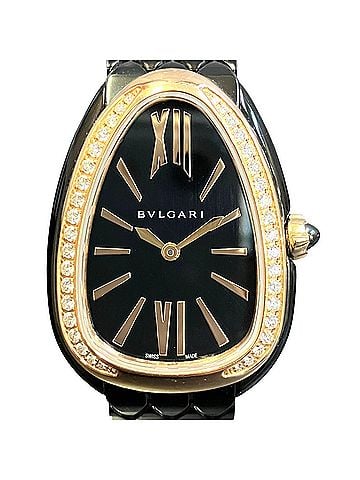 Bvlgari Bulgari BVLGARI Serpenti Seduttori Watch, Total Weight 62.4g, Stainless Steel, Diamond, Quartz, Black Dial, 103706 (view 1)