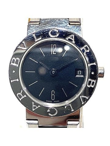 Bvlgari Bulgari Watch, Total Weight 46.2g, Stainless Steel, Quartz, Black Dial, BB23SS (view 1)