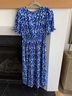 Talbots 98% Polyester 2% Spandex 100% Polyester Floral Blue White Casual Dress Size 4 - photo 5