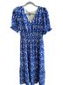 Talbots 98% Polyester 2% Spandex 100% Polyester Floral Blue White Casual Dress Size 4 - photo 1