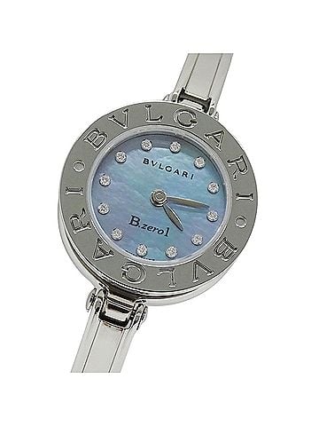 Bvlgari Bulgari BVLGARI Women's Watch, Brand: B-zero1, Blue Shell, 12 Diamonds, Quartz Movement, Stainless Steel (SS), BZ22S, Bangle (view 1)