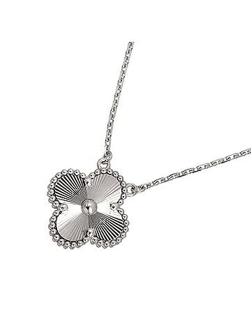 Van Cleef & Arpels Van Cleef &amp; Arpels Alhambra Guilloché Necklace 42cm 18K WG 750 (view 1)
