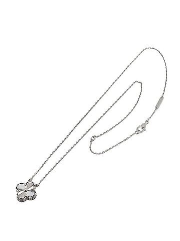 Van Cleef & Arpels Van Cleef &amp; Arpels Alhambra Guilloché Necklace 42cm 18K WG 750 (view 2)