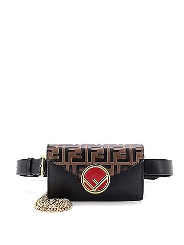 Fendi F is Fendi Convertible Belt Bag Leather with Zucca Embossed Detail (view 1)