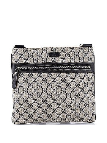 Gucci Front Zip Flat Messenger Bag GG Coated Canvas Medium (view 1)
