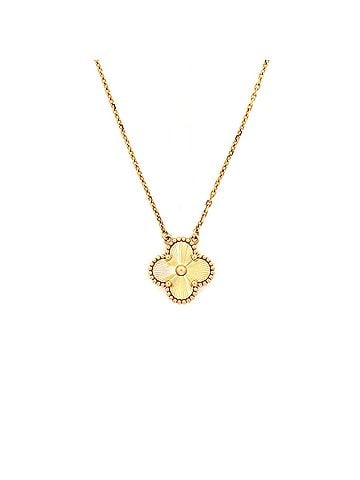 Van Cleef & Arpels Vintage Alhambra Pendant Necklace Guilloche 18K Yellow Gold (view 1)