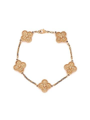 Van Cleef & Arpels Vintage Alhambra 5 Motifs Bracelet 18K Rose Gold (view 1)
