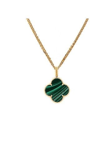 Van Cleef & Arpels Magic Alhambra Pendant Long Necklace 18K Yellow Gold and Malachite (view 1)