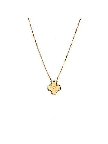 Van Cleef & Arpels Vintage Alhambra Pendant Necklace Guilloche 18K Yellow Gold (view 1)