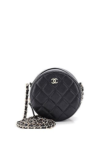Chanel Round Clutch with Chain Quilted Caviar Mini (view 1)