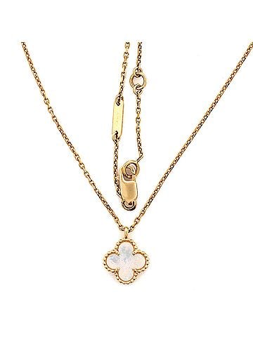 Van Cleef & Arpels Sweet Alhambra Pendant Necklace 18K Yellow Gold and Mother of Pearl (view 2)