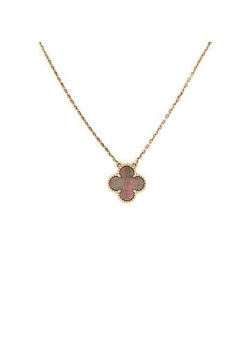 Van Cleef & Arpels Vintage Alhambra Pendant Necklace 18K Rose Gold and Grey Mother of Pearl (view 1)