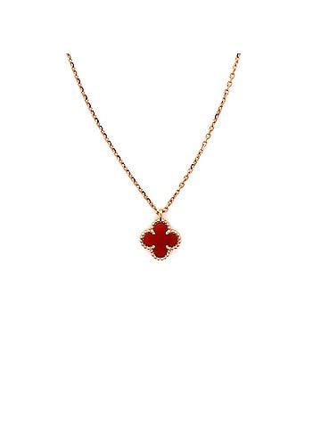 Van Cleef & Arpels Sweet Alhambra Pendant Necklace 18K Rose Gold and Carnelian (view 1)