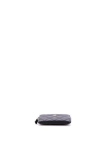 Chanel Square Zip Around Card Holder Wallet Quilted Caviar (view 2)