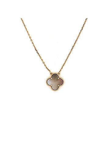 Van Cleef & Arpels Vintage Alhambra Pendant Necklace 18K Rose Gold and Grey Mother of Pearl (view 1)
