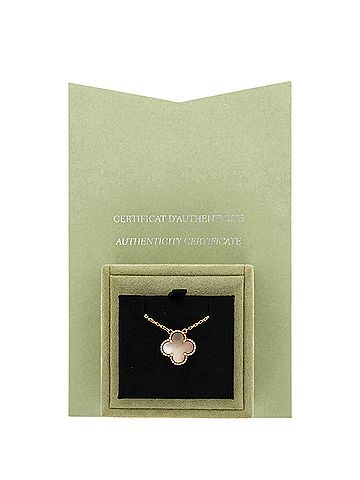 Van Cleef & Arpels Vintage Alhambra Pendant Necklace 18K Rose Gold and Grey Mother of Pearl (view 2)