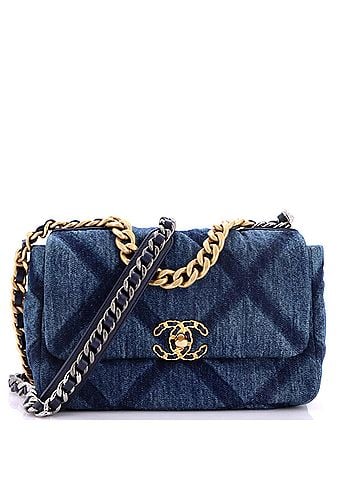 Chanel 19 Flap Bag Quilted Denim Medium (view 1)
