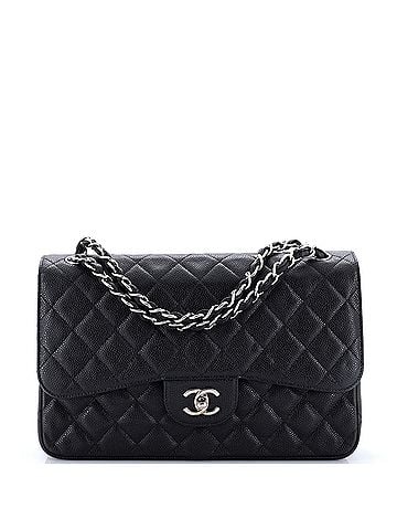 Chanel Vintage Classic Double Flap Bag Quilted Caviar Jumbo (view 1)
