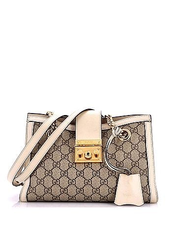 Gucci Padlock Chain Tote GG Coated Canvas with Leather Small (view 1)