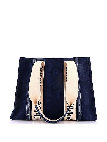 Chloé Woody Tote Suede with Canvas Medium (view 1)
